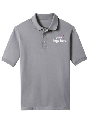 Short Sleeve Cotton Polo T-Shirt Gray